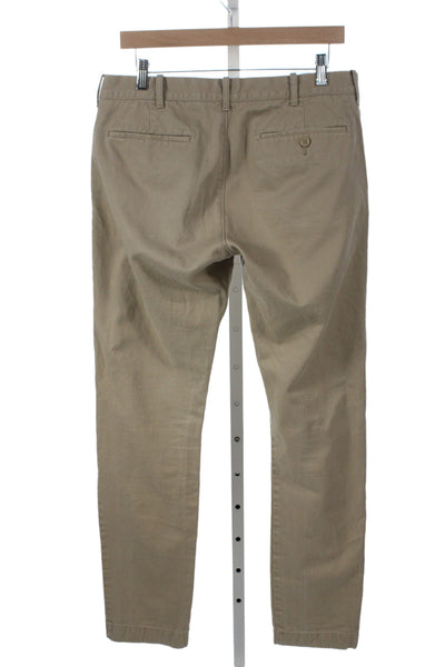 J Crew Mens Chinos Beige Button 100% Cotton Size 32