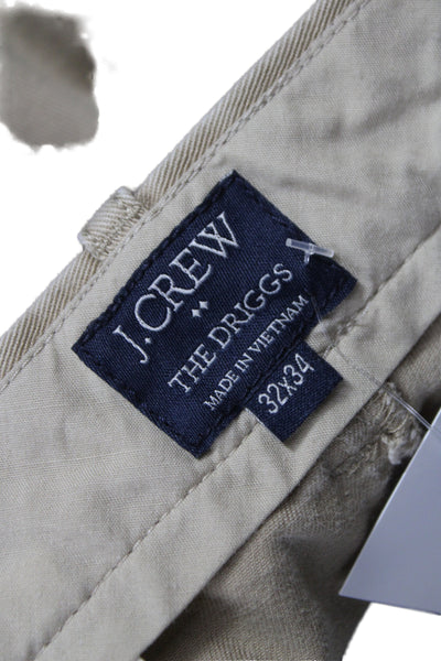 J Crew Mens Chinos Beige Button 100% Cotton Size 32