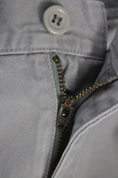 J Crew Mens Chino Pants Gray 100% Cotton Button Size 32