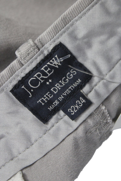 J Crew Mens Chino Pants Gray 100% Cotton Button Size 32