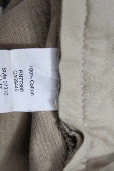 J Crew Men Chino Pants Beige 100% Cotton Button Closure Size 30