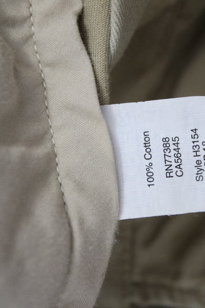 J Crew Mens Clothing Khaki Chinos Beige Button 100% Cotton Inseam 33 Size 32