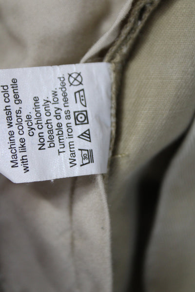 J Crew Mens Clothing Khaki Chinos Beige Button 100% Cotton Inseam 33 Size 32