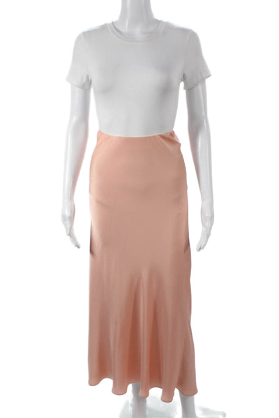 Toccin Womens Maxi Satin Skirt Pink Size S