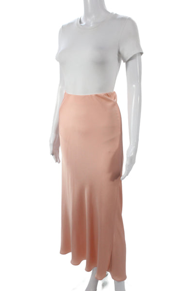 Toccin Womens Maxi Satin Skirt Pink Size S