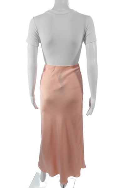 Toccin Womens Maxi Satin Skirt Pink Size S
