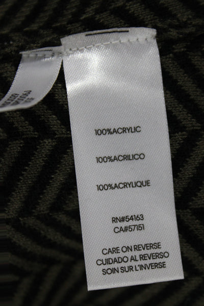 Calvin Klein Unisex Green Herringbone Mock Neck Pullover Acrylic Size L
