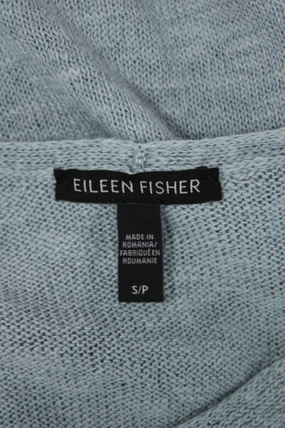 Eileen Fisher Unisex Pullover Sweater Gray V Neck Longsleeve Linen Size S