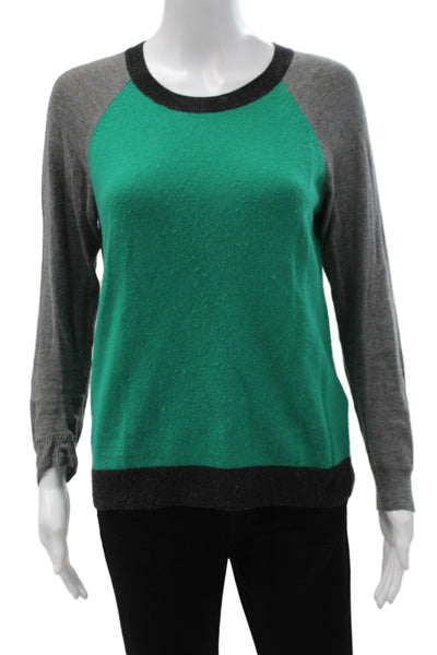 Joie Unisex Pullover Sweater 100% Cashmere Green Crew Neck Size XS