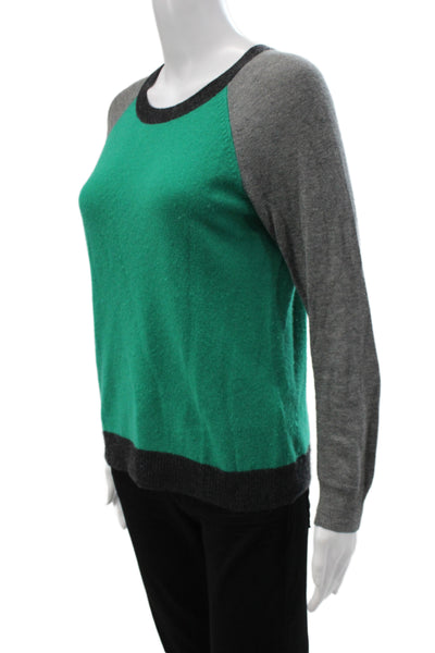 Joie Unisex Pullover Sweater 100% Cashmere Green Crew Neck Size XS