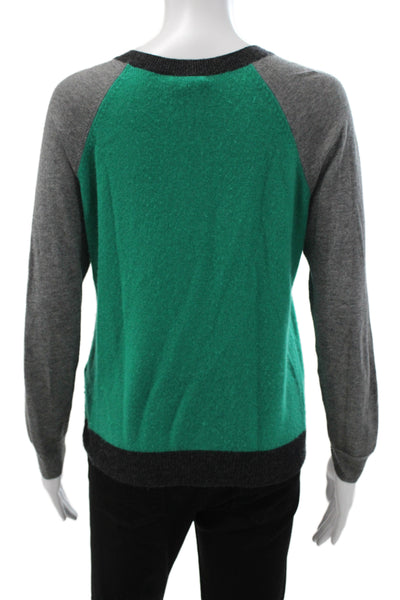 Joie Unisex Pullover Sweater 100% Cashmere Green Crew Neck Size XS