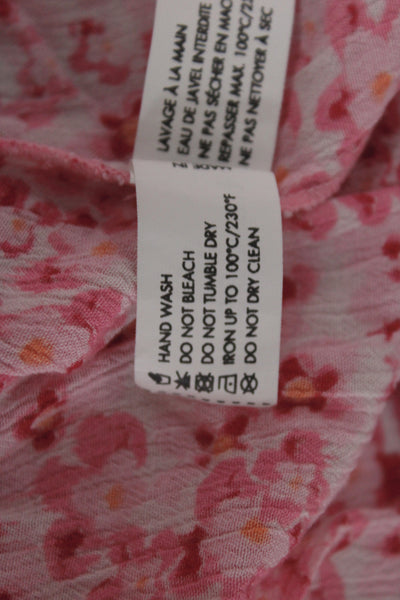 Poupette St. Barth Women Sundress Mini Pink Floral Viscose Sleeveless Size XS