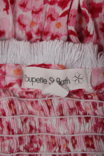 Poupette St. Barth Women Sundress Mini Pink Floral Viscose Sleeveless Size XS