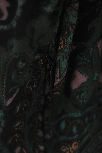 Ba&Sh Womens Paisley V Neck Maxi Shirt Dress Short Sleeve Black Size 1