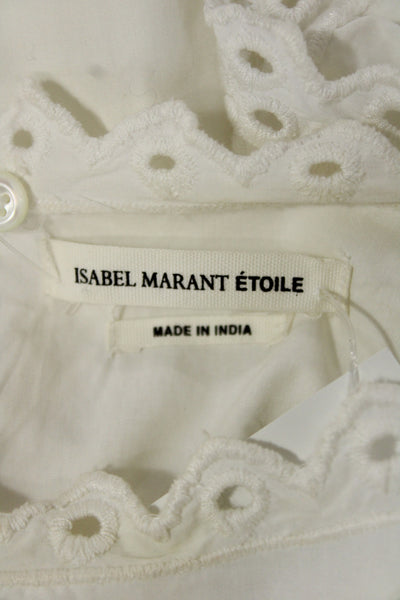 Isabel Marant Etoile Women Shift Shirt Dress White Cotton Above Knee Size 36