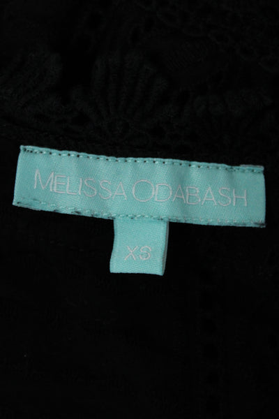 Melissa Odabash Womens Kaftan Mini Dress Black V-Neck 3/4 Sleeve Cotton Size XS