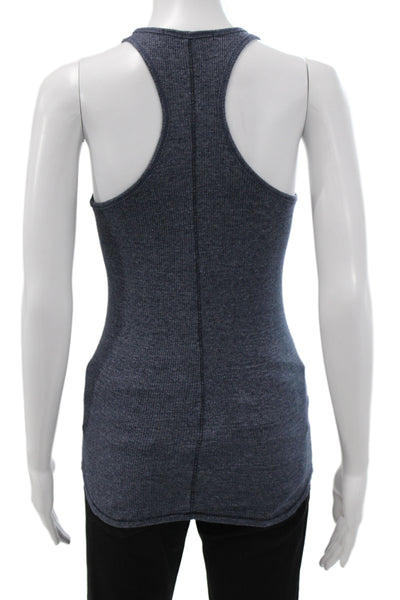 Stateside Women Basic Sleeveless Tank Dark Blue Round Neck Size XS