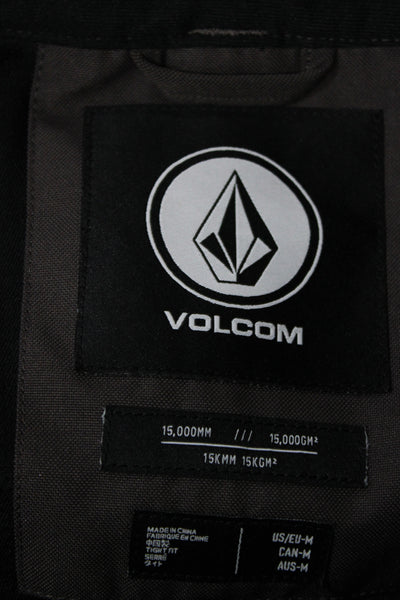 Volcom Mens Snow Pants Dark Gray Polyester Button Size M