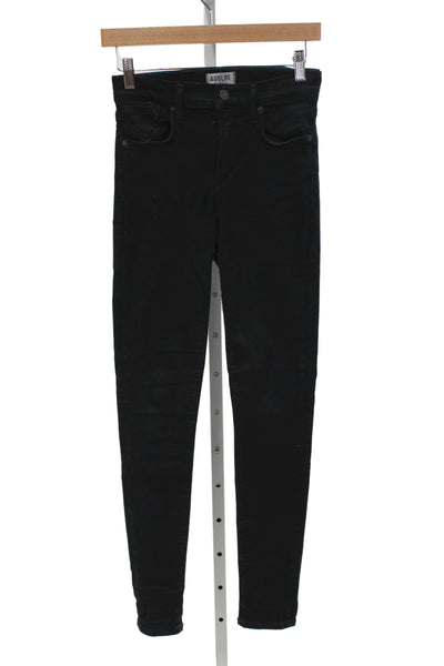 Agolde Womens Skinny Black High Rise Button Fly Jeans Size 25