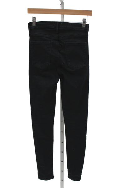 Agolde Womens Skinny Black High Rise Button Fly Jeans Size 25