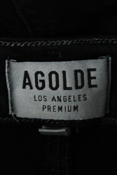 Agolde Womens Skinny Black High Rise Button Fly Jeans Size 25