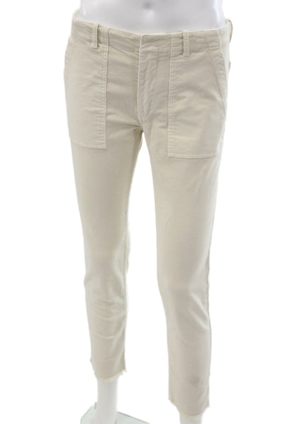 Nili Lotan Women Cropped Cargo Ankle Pants Beige Size 2
