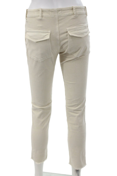 Nili Lotan Women Cropped Cargo Ankle Pants Beige Size 2
