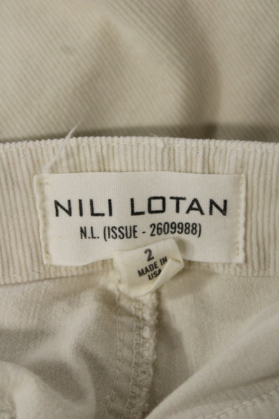 Nili Lotan Women Cropped Cargo Ankle Pants Beige Size 2