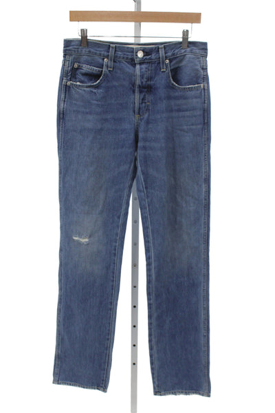 Amo Unisex Straight Jeans Blue High Rise Denim 31in Inseam Size 26