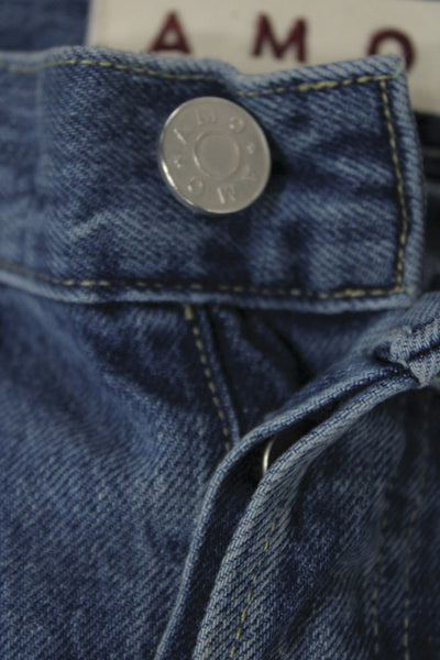 Amo Unisex Straight Jeans Blue High Rise Denim 31in Inseam Size 26