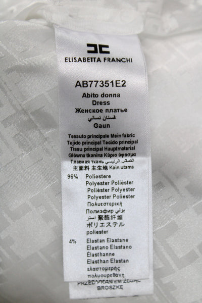 Elisabetta Franchi Womens Sleeveless Sheath Mini Dress White Size 40