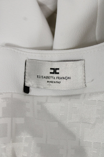 Elisabetta Franchi Womens Sleeveless Sheath Mini Dress White Size 40