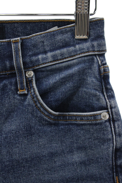 Veronica Beard Womens Flared Bootcut Jeans Dark Blue Mid Rise Button Size 25