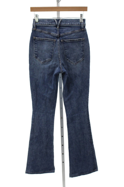 Veronica Beard Womens Flared Bootcut Jeans Dark Blue Mid Rise Button Size 25