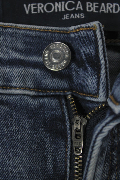 Veronica Beard Womens Flared Bootcut Jeans Dark Blue Mid Rise Button Size 25