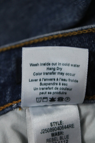 Veronica Beard Womens Flared Bootcut Jeans Dark Blue Mid Rise Button Size 25