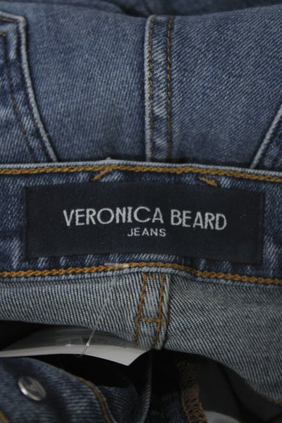 Veronica Beard Womens Flared Bootcut Jeans Dark Blue Mid Rise Button Size 25
