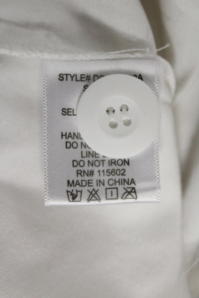 Skylar + Madison Women Cargo Jogger Pants White Button 100% Algodón Size M