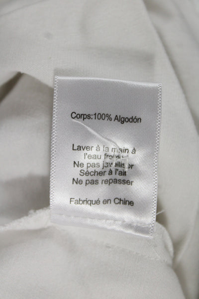 Skylar + Madison Women Cargo Jogger Pants White Button 100% Algodón Size M