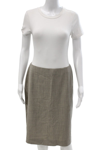 Max Mara Womens 2 Piece Suit Gray Collared Button Wool Blend 3/4 Sleeve Size 10