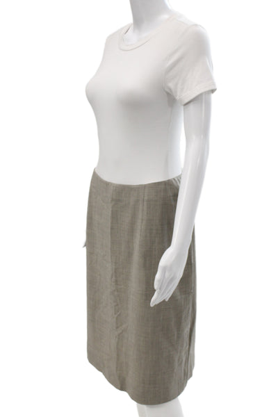 Max Mara Womens 2 Piece Suit Gray Collared Button Wool Blend 3/4 Sleeve Size 10