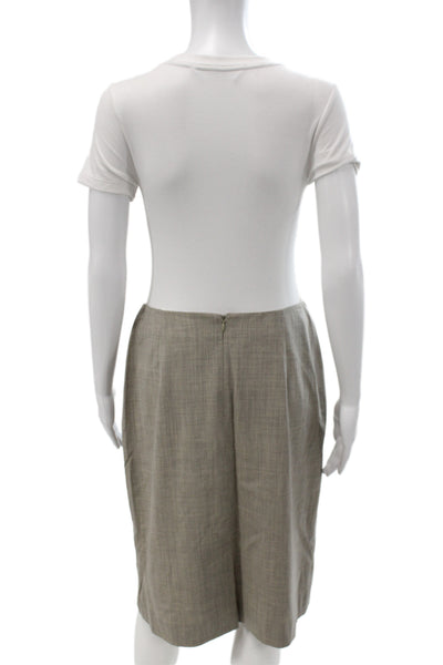 Max Mara Womens 2 Piece Suit Gray Collared Button Wool Blend 3/4 Sleeve Size 10