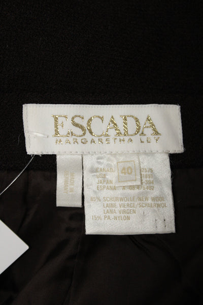 Escada Womens Straight Pencil Brown Wool Blend Knee Length Skirt Size 40