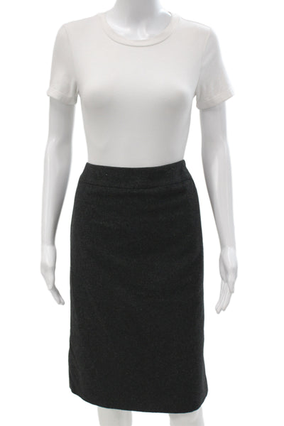 Max Mara Women Straight Pencil Skirt Dark Gray Virgin Wool Size 10