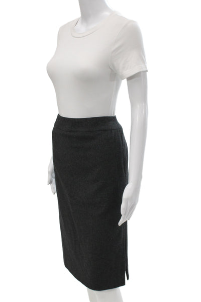 Max Mara Women Straight Pencil Skirt Dark Gray Virgin Wool Size 10