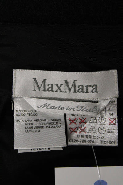Max Mara Women Straight Pencil Skirt Dark Gray Virgin Wool Size 10