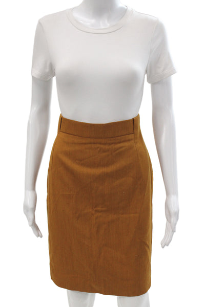 Laurel Womens Brown Straight Pencil Skirt Wool Viscose Size 36