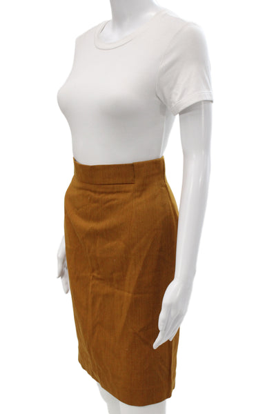 Laurel Womens Brown Straight Pencil Skirt Wool Viscose Size 36