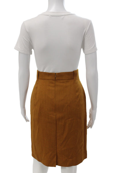 Laurel Womens Brown Straight Pencil Skirt Wool Viscose Size 36
