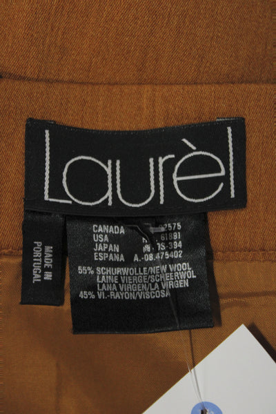 Laurel Womens Brown Straight Pencil Skirt Wool Viscose Size 36